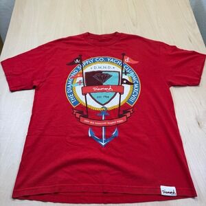 Diamond Supply Co Yacht Club T Shirt Red XL‎ Graphic Tee Men's
